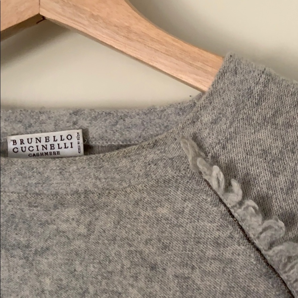 Brunello Cucinelli Heather gray/oatmeal sweater